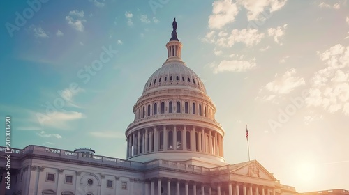 US Capitol building at sunset Washington DC USA : Generative AI