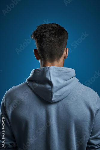 Young Man in Mid-20s Viewed from Back