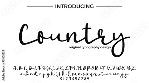 Country Font Stylish brush painted an uppercase vector letters, alphabet, typeface