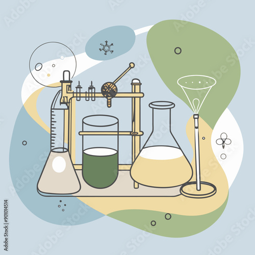 Microbiology lab vector illustration. Research and science concept. Scientific Lab. EPS version.