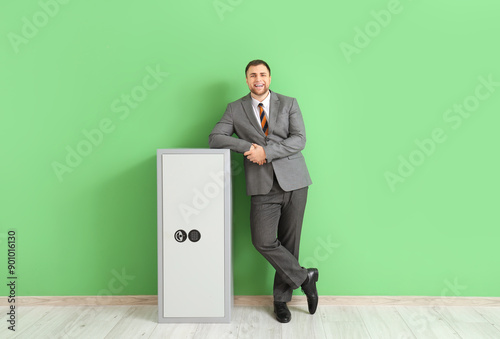Happy young man with safe b...