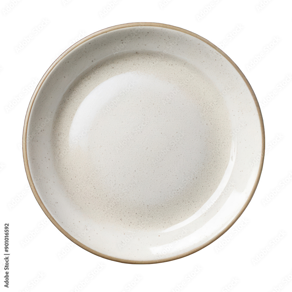 Empty graceful design ceramic plate top view on transparent background Empty graceful design ceramic plate top view on transparent background