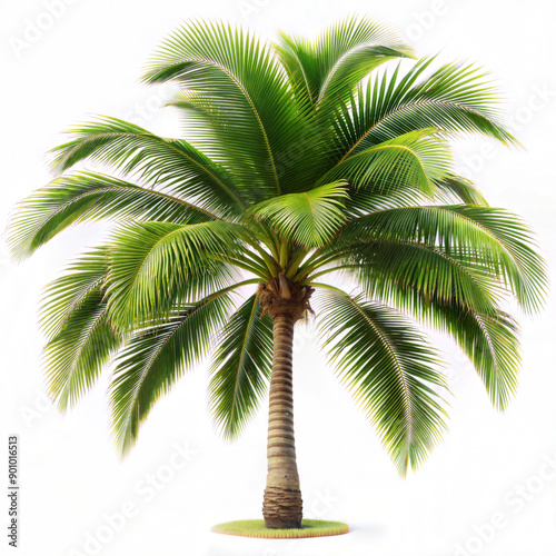 Coconut Palm Tree Isolated on White Background © ruzz