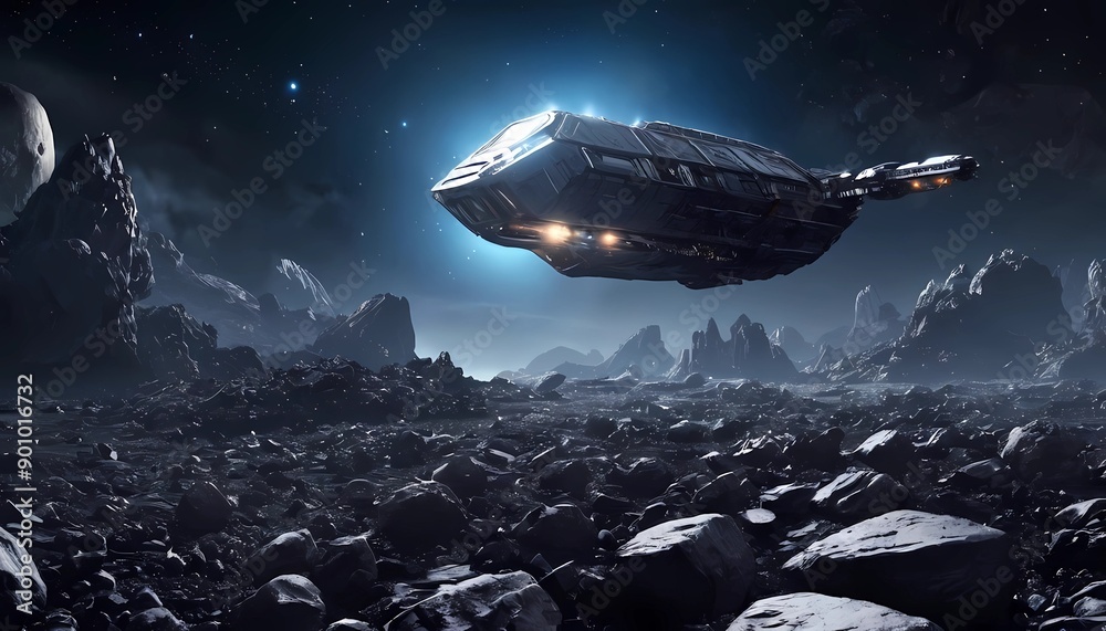 Fototapeta premium Spaceship on a planet.
