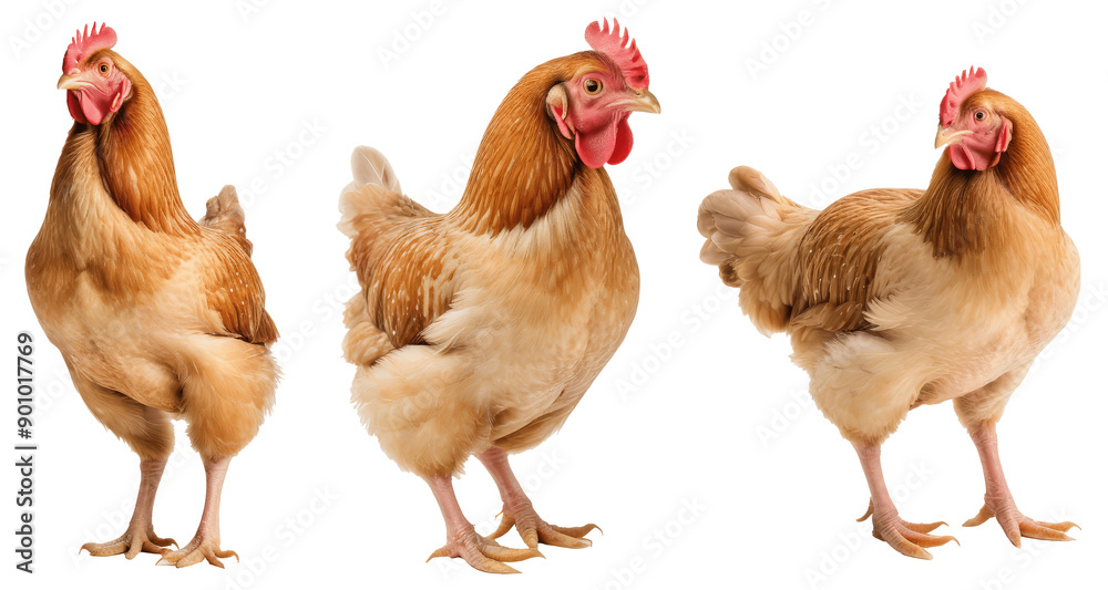 Fototapeta premium set of hen isolated on transparent background
