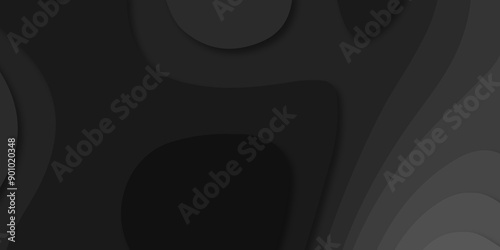 Vector abstract black origami papercut vintage digital smooth carve wave line light backdrop background. topography map line wavy dark graphic design paper modern creative pattern background.