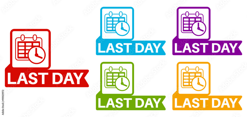 set sign last day icon. sale final opportunity template banner design vector illustration set sign last day icon. sale final opportunity template banner design vector illustration