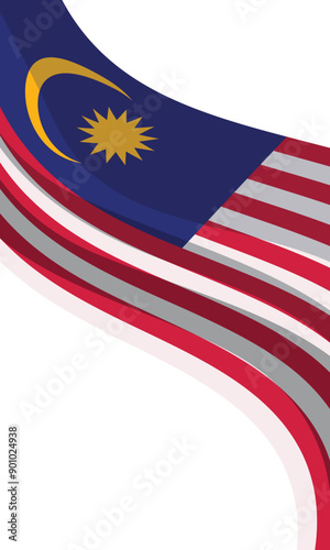 Blank wallpaper Malaysia flag waving