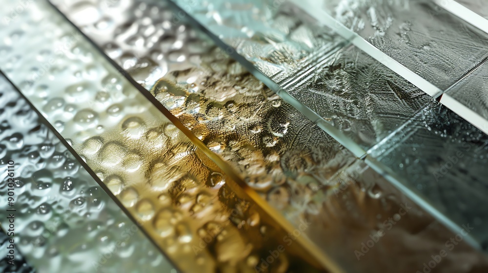 Close up of textured glass tiles. Close up of textured glass tiles.