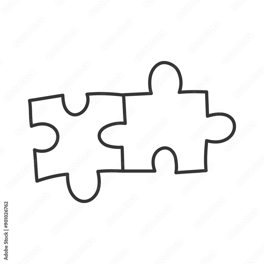 Jigsaw Puzzle Doodle Line Icon. Hand drawn hobby game solution teamwork togetherness symbols. Isolated vector illustration Jigsaw Puzzle Doodle Line Icon. Hand drawn hobby game solution teamwork togetherness symbols. Isolated vector illustration