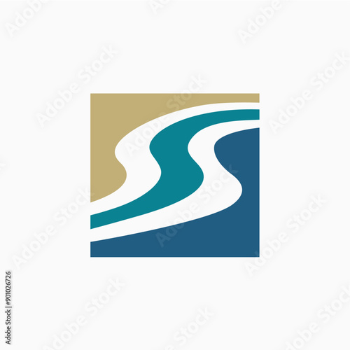 ss letter square shore logo vector icon illustration monogram lettermark
