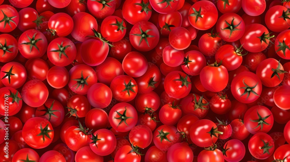 A Close-Up View of a Cluster of Ripe Red Tomatoes A Close-Up View of a Cluster of Ripe Red Tomatoes
