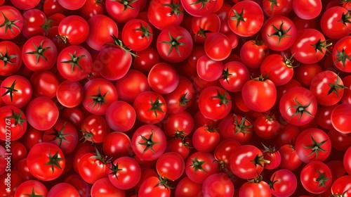 A Close-Up View of a Cluster of Ripe Red Tomatoes