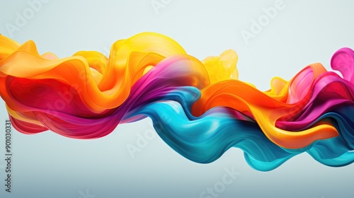 Abstract, colorful fluid dynamics in motion