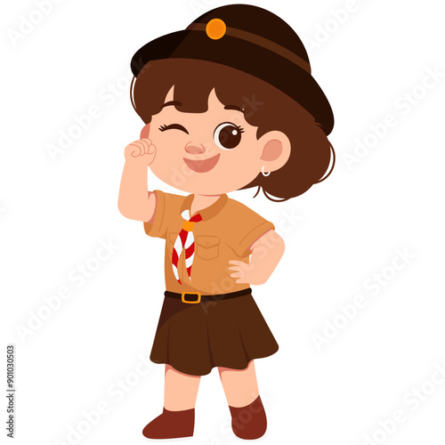 Girl Scout Cheer Up Illustration