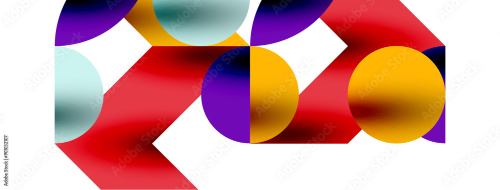 Metal color circles with shadows and other geometric elements composition for wallpaper, banner, background or landing Metal color circles with shadows and other geometric elements composition for wallpaper, banner, background or landing