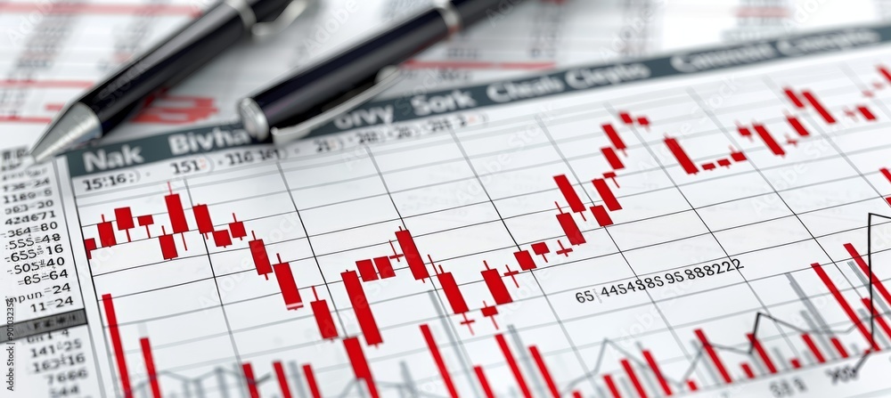 Finance crisis diagram chart stock market data on business paper statistic. Generative AI technology. Finance crisis diagram chart stock market data on business paper statistic. Generative AI technology.