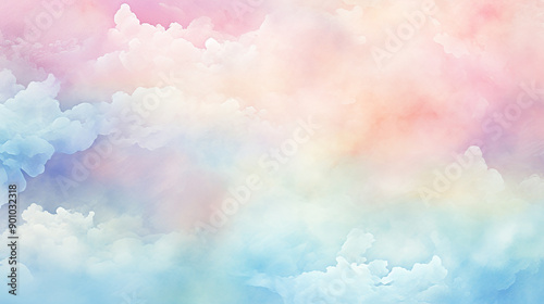 Hand-Painted Watercolor Sky Abstract Cloud Background