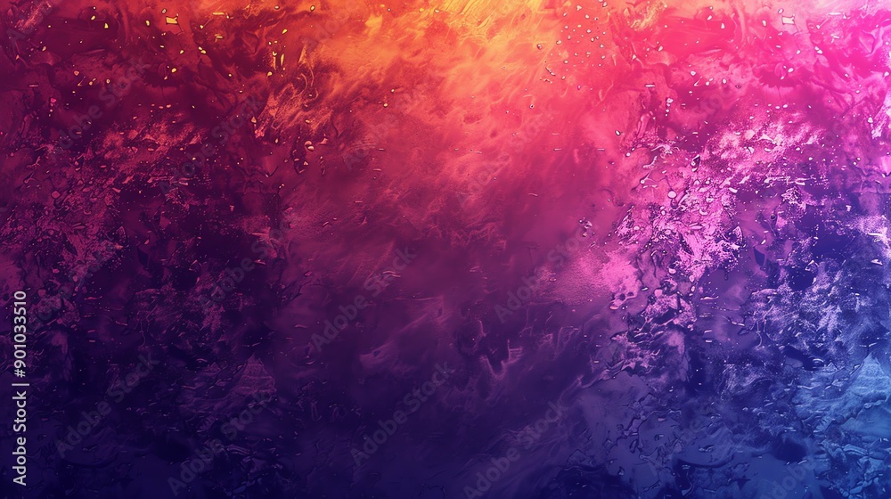 An abstract background with a gradient of red, orange, blue, and purple with white speckles. An abstract background with a gradient of red, orange, blue, and purple with white speckles.