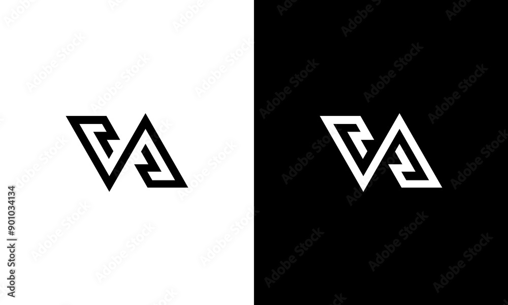 letter va line art simple logo design letter va line art simple logo design