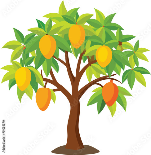 Vector Illustration of a Mango tree
