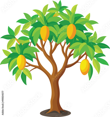 Vector Illustration of a Mango tree