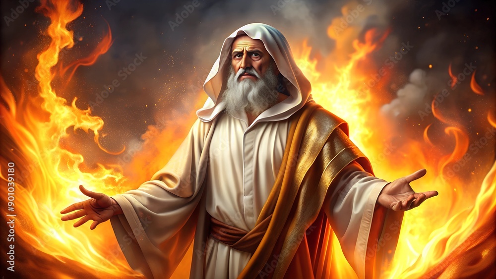 A Prophet's Revelation Amidst Flames A Prophet's Revelation Amidst Flames