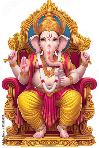 Free ganesha drawing background wallpaper print card painting white background