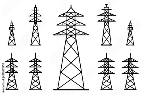 Power Tower Line Art Illustration Techniques Gallery Ideas