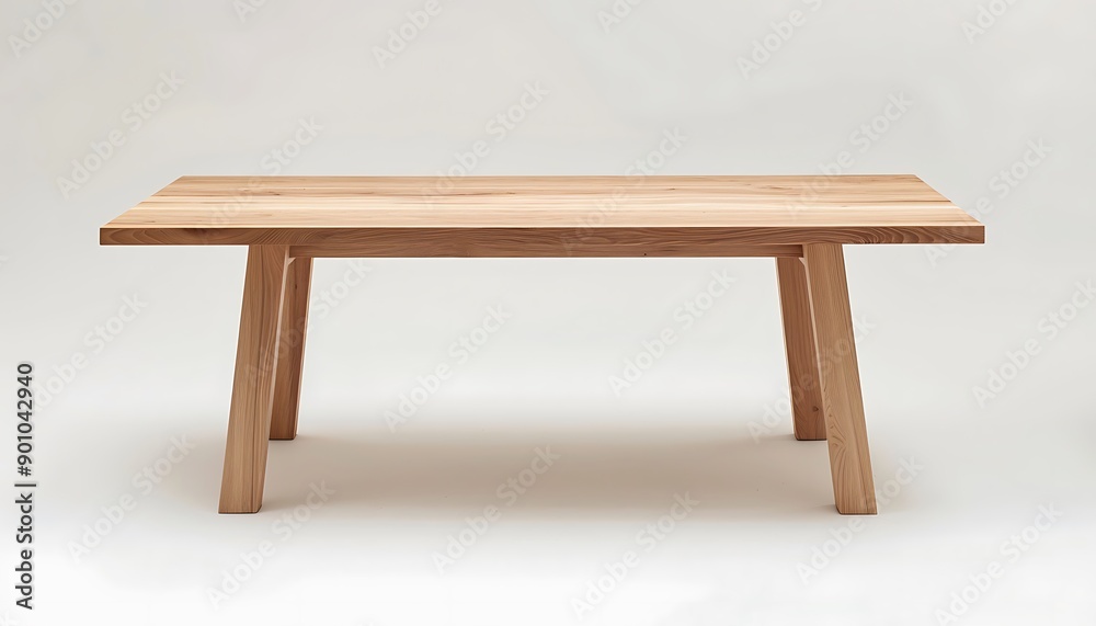 wooden dining table with clean lines and a light finish placed against a white background The simple design and natural wood grain create a modern inviting look wooden dining table with clean lines and a light finish placed against a white background The simple design and natural wood grain create a modern inviting look