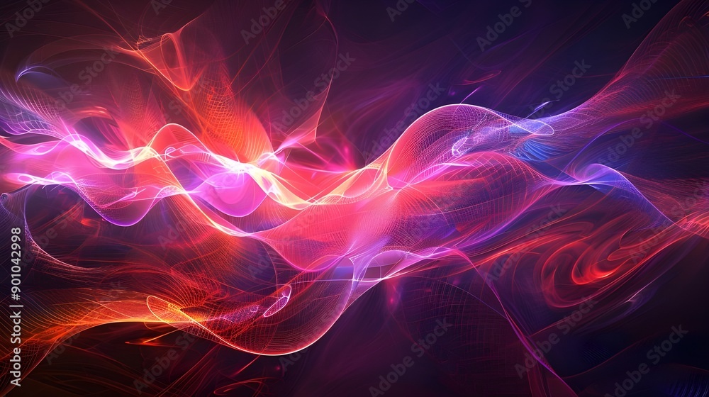 Fototapeta premium Abstract digital background. Can be used for technological processes, neural networks and AI, digital storages, sound and graphic forms, science, education, etc