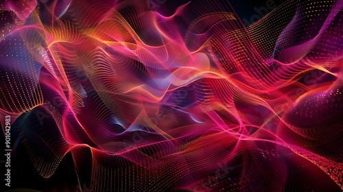 Abstract digital background. Can be used for technological processes, neural networks and AI, digital storages, sound and graphic forms, science, education, etc