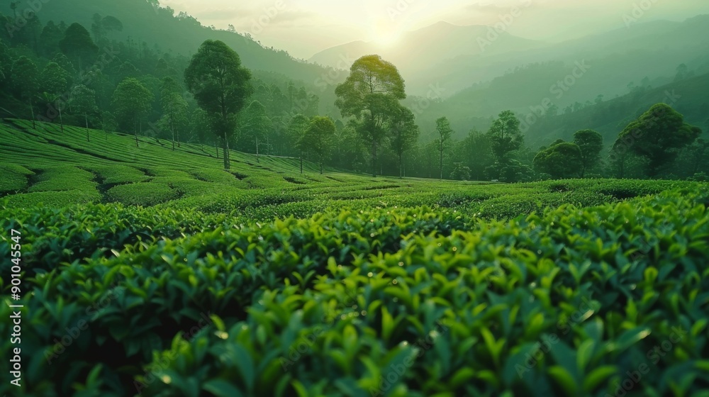 Munnar Tea Gardens, India - Verdant tea plantations in the Western Ghats Munnar Tea Gardens, India - Verdant tea plantations in the Western Ghats