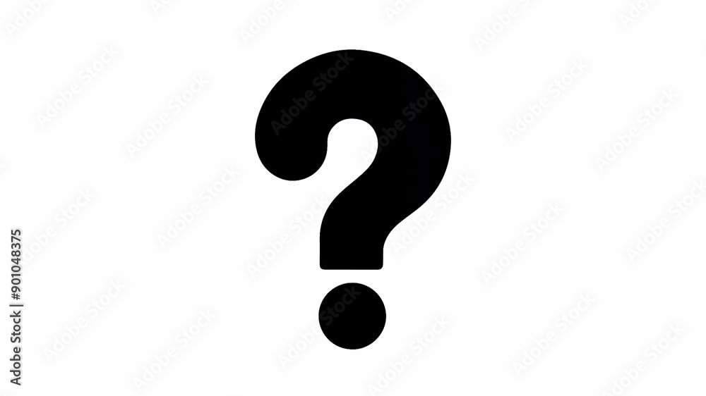 Black question mark icon sign symbol isolated on white background animation 4K video. Black question mark icon sign symbol isolated on white background animation 4K video.