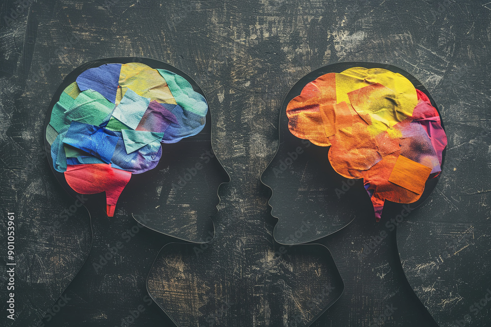 Rational And Irrational Thinking Concept Between Two People Two Heads Rational and irrational thinking concept between two people two heads