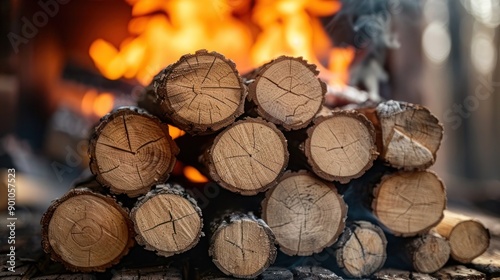 Cozy Fire: Logs Burning in a Warm and Inviting Fireplace