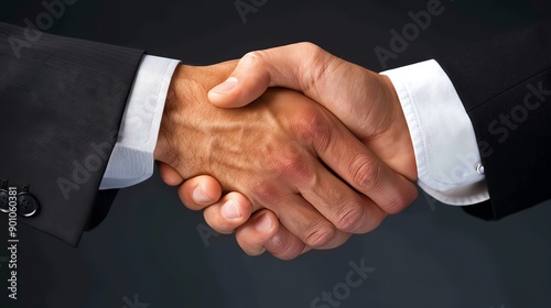 A close-up of hands shaking, symbolizing a successful business deal