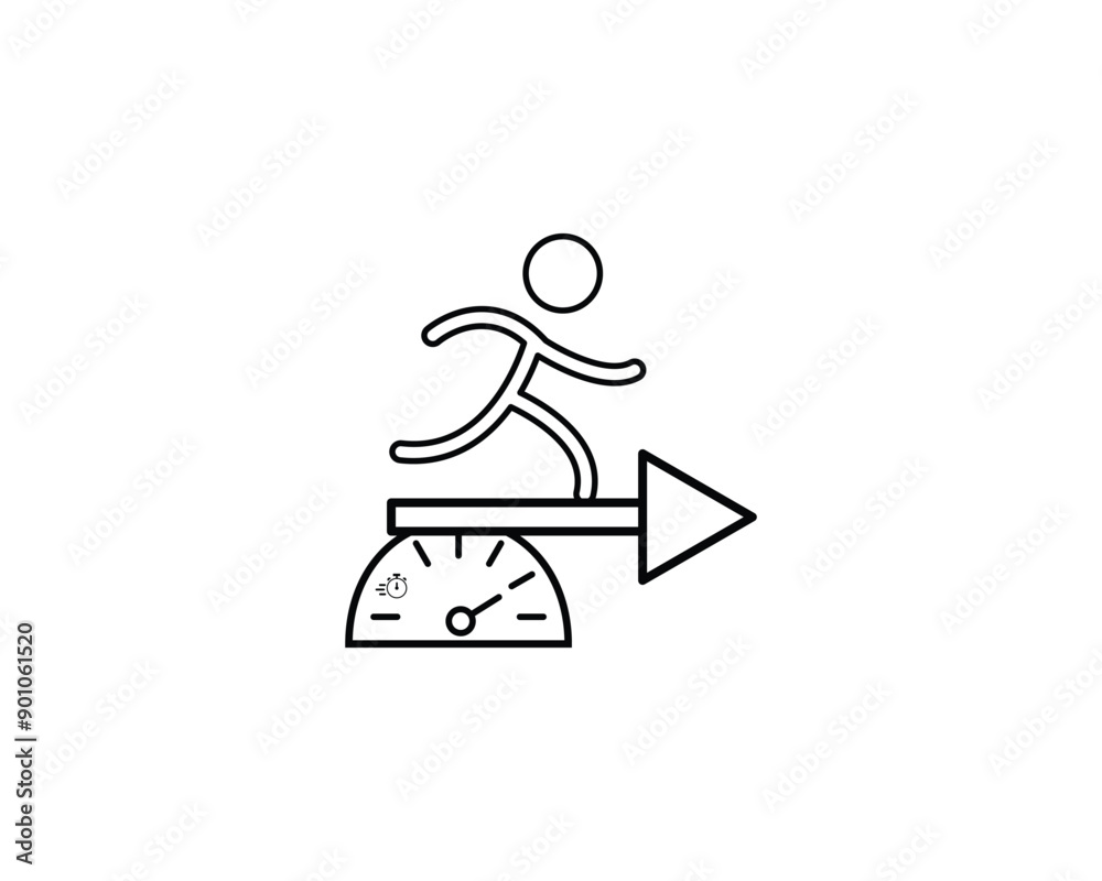 Man running speed icon vector symbol design illustration