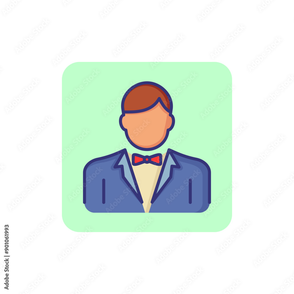 Entertainer line icon. Showman, host, actor, avatar. Occupation concept. Can be used for topics like show business, event company, comic show Entertainer line icon. Showman, host, actor, avatar. Occupation concept. Can be used for topics like show business, event company, comic show