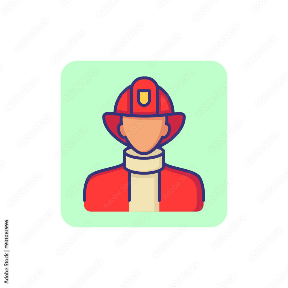 Fireman line icon. Firefighter, brigade, protective suit, helmet. Occupation concept. Can be used for topics like fire hazard, emergency, alert Fireman line icon. Firefighter, brigade, protective suit, helmet. Occupation concept. Can be used for topics like fire hazard, emergency, alert