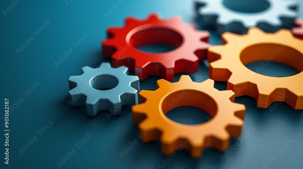 Cogwheels symbolizing business planning success, technical process efficiency, futuristic innovation, Cogwheels symbolizing business planning success, technical process efficiency, futuristic innovation,