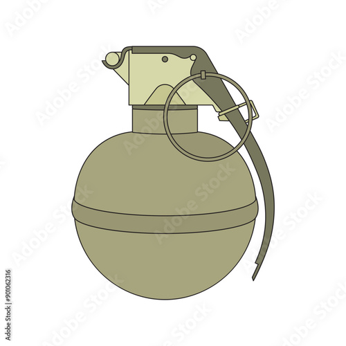 cartoon Vector illustration frag grenada icon Isolated on White photo