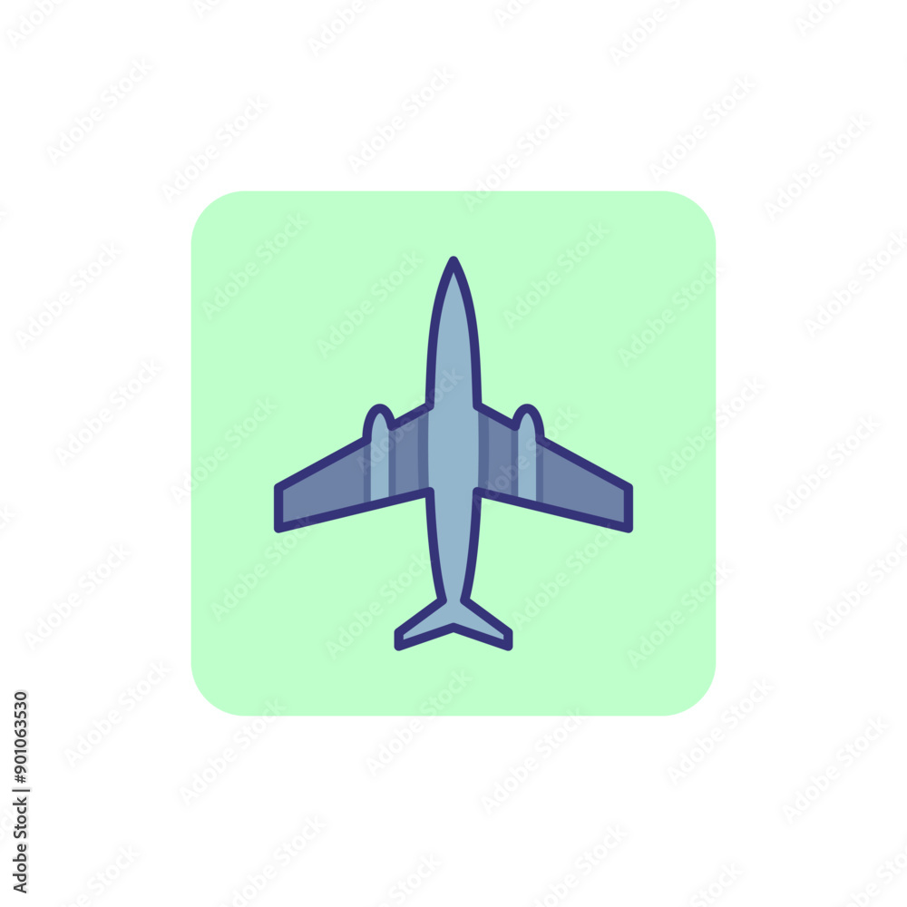 Passenger plane line icon. Aeroplane, flying, transportation. Airport concept. Vector illustration can be used for topics like departure, tourism, trip Passenger plane line icon. Aeroplane, flying, transportation. Airport concept. Vector illustration can be used for topics like departure, tourism, trip