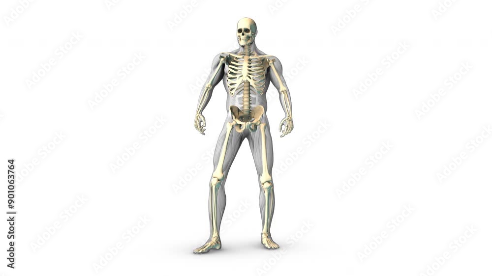 Human body muscles with skeletone medical animation Human body muscles with skeletone medical animation