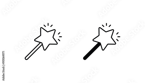 Magic Wand icon design with white background stock illustration