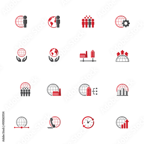 Universal business management and human resources icon set. Universal icons for web and mobile. Vector.
