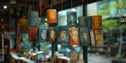 a group of books from a window.
