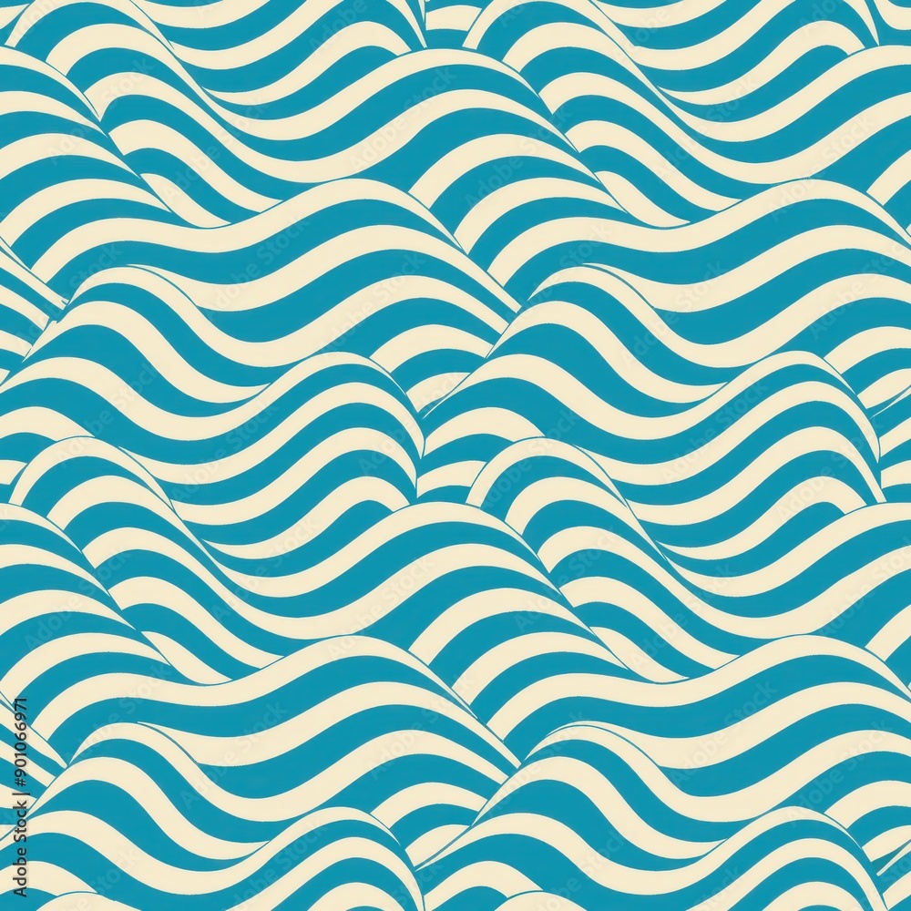 seamless pattern of serene waves and ripples, Generative AI seamless pattern of serene waves and ripples, Generative AI