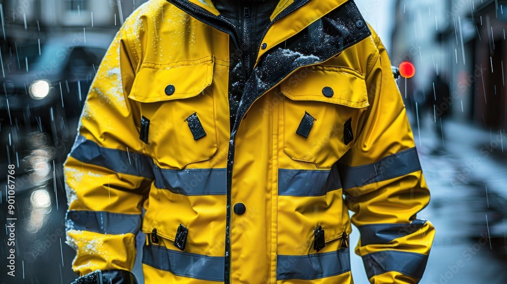 High Visibility Yellow Safety Jacket for Outdoor Work and Construction High Visibility Yellow Safety Jacket for Outdoor Work and Construction