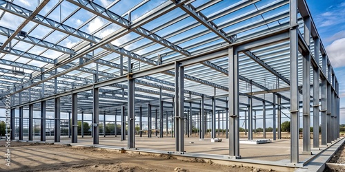 Wallpaper Mural Steel studs used to frame in a large commercial building AI-Generated Content Torontodigital.ca